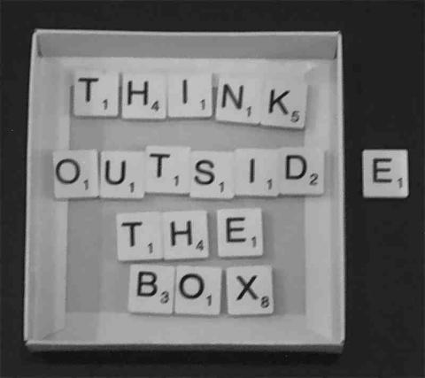 Photo of text - Think Outside The Box