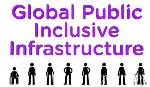 Picture of people and words Global Public Inclusive Infrastructure